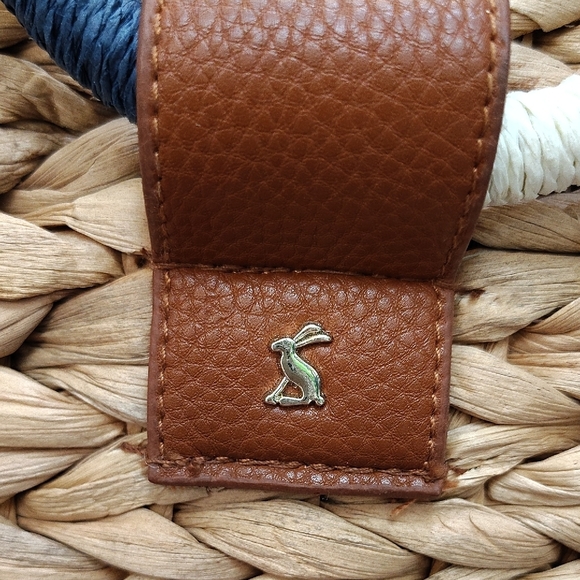 Joules Tan and Navy Woven Tote - Picture 2 of 6